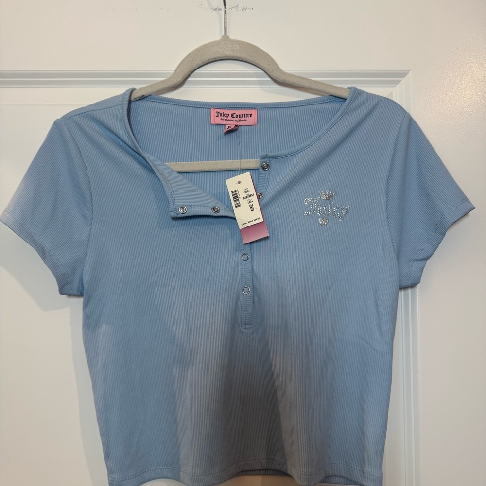 Juicy Couture Light Blue Crop Top
